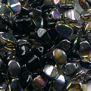 PI-23980-28101 pinch beads 5x3 mm jet vitrail color 23980-28101
