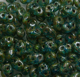 SD-60020T Aquamarine Travertin Matubo SuperDuo's color 60020T