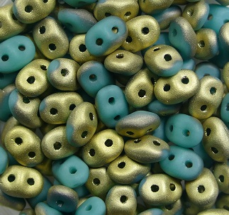 SD-63130FG Fool's Gold green Turquoise Matubo SuperDuo's color 63130FG