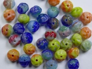 0090469 Multicolor Carved Donut, 6x5 mm 30 Pc. - Afbeelding 1