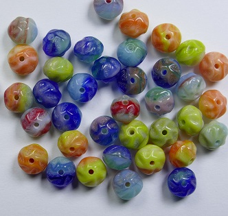 0090469 multicolor carved donut 5x6 mm color X2413