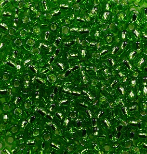 TR-11-0027 toho rocailles 11-0 Silver Lined Peridot color 27