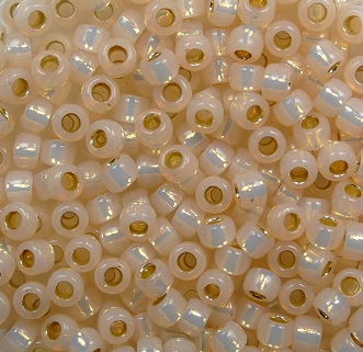 tr-08-PF2126 toho rocailles 8-0 Permanent Finish - Silver-Lined Milky Light Peach Pink color PF2126