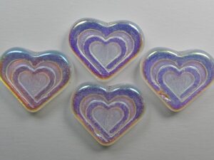 0150200 Heart in Heart Bead Crystal Full AB 4 Pc - Afbeelding 1