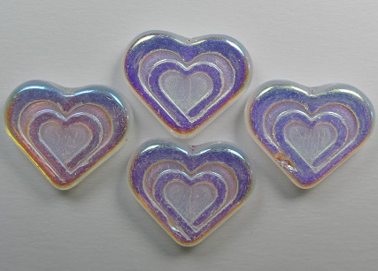 0150200 Heart in heart beads 14×16 mm Crystal Full AB color 00030-28703