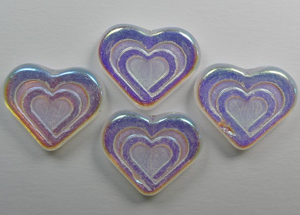 0150200 Heart in heart beads 14x16 mm Crystal Full AB color 00030-28703