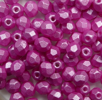 FP1-04-02010-24005 Pearl Shine Light Fuchsia Czech Glass Facet Firepolish 4mm FP1-04-02010-24005 Pearl Shine Light Fuchsia Czech Glass Facet Firepolish 4mm