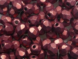 FP1-04-06B02 Color Trends Saturated Metallic Valiant Poppy Czech Glass Facet Firepolish 4mm 50 stuks - Afbeelding 1