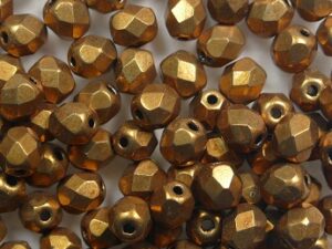 FP1-04-06B04 Color Trends Saturated Metallic Ceylon Yellow Czech Glass Facet Firepolish 4mm 50 stuks