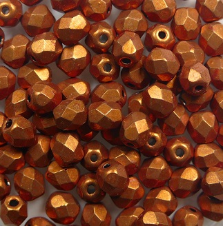 FP1-04-06B06 firepolish 4 mm Color Trends Saturated Metallic Russet Orange color 06B06