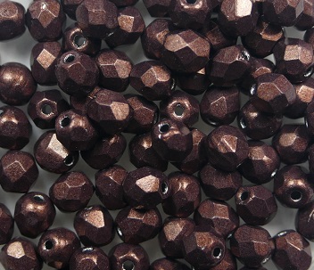 FP1-04-07B01 firepolish 4 mm Color Trends Saturated Metallic Chicory Coffee color 07B01