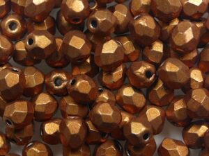 FP1-04-07B05 Color Trends Saturated Metallic Hazel Czech Glass Facet Firepolish 4mm 50 stuks - Afbeelding 1