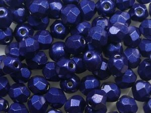 FP1-04-07B07 Color Trends Saturated Metallic Evening Blue Czech Glass Facet Firepolish 4mm 50 stuks - Afbeelding 1