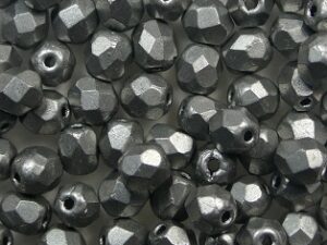 FP1-04-07B08 Color Trends Saturated Metallic Frost Gray Czech Glass Facet Firepolish 4mm 50 stuks - Afbeelding 1