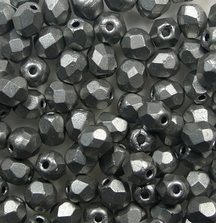 FP1-04-07B08 firepolish 4 mm Color Trends Saturated Metallic Frost Gray color 07B08