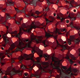 FP1-04-07B09 firepolish 4 mm Color Trends Saturated Metallic Cranberry color 07B09