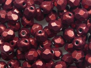 FP1-04-07B10 Color Trends Saturated Metallic Merlot Czech Glass Facet Firepolish 4mm 50 stuks - Afbeelding 1