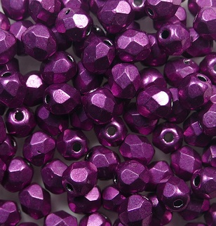 FP1-04-08A04 firepolish 4 mm Color Trends Sueded Gold Fuchsia Red color 08A04