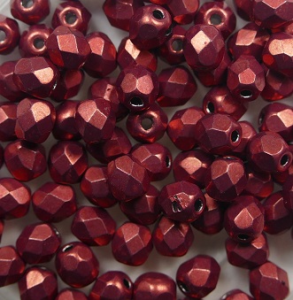 FP1-04-08A07 firepolish 4 mm Color Trends Sueded Gold Samba Red color 08A07