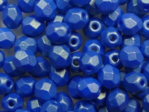 FP1-04-24108AL Gold Shine Blue Czech Glass Facet Firepolish 4mm 50 stuks