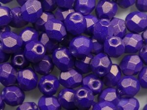 FP1-04-24110AL Gold Shine Purple Czech Glass Facet Firepolish 4mm 50 stuks