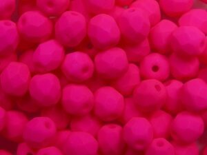 FP1-04-25123AL Neon Pink Czech Glass Facet Firepolish 4mm