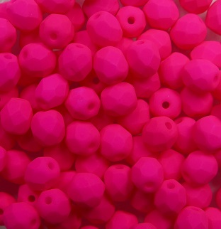 FP1-04-25123AL Neon Pink Czech Glass Facet Firepolish 4mm FP1-04-25123AL Neon Pink Czech Glass Facet Firepolish 4mm