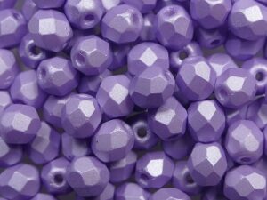 FP1-04-29308AL Powdery Pastel Purple Czech Glass Facet Firepolish 4mm