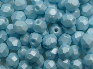 FP1-04-29313AL Powdery Pastel Turquoise Czech Glass Facet Firepolish 4mm 50 stuks - Afbeelding 1
