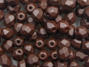 FP1-04-29346AL Powdery Brown Czech Glass Facet Firepolish 4mm
