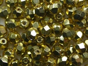 FP1-04-97387CR Coated Crystal Golden Czech Glass Facet Firepolish 4mm 50 stuks - Afbeelding 1