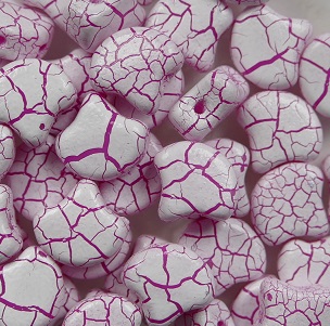 GIN-IO24603 Matubo 2 Hole Ginko Bead Ionic White-Pink color IO24603