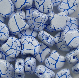 GIN-IO24604 Matubo 2 Hole Ginko Bead Ionic White-Blue color IO24604