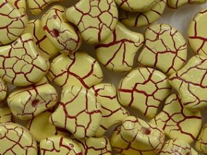 GIN-IO24606 Matubo 2 Hole Ginko Bead Ionic Light Yellow-Dark Red 10 gram - Afbeelding 1