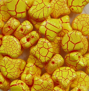 GIN-IO24607 Matubo 2 Hole Ginko Bead Ionic Yellow-Red color IO24607