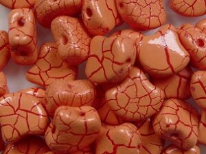 GIN-IO24608 Matubo 2 Hole Ginko Bead Ionic Orange-Dark Red 10 gram - Afbeelding 1