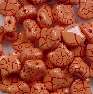GIN-IO24608 Matubo 2 Hole Ginko Bead Ionic Orange-Dark Red color IO24608