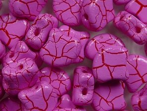GIN-IO24611 Matubo 2 Hole Ginko Bead Ionic Pink-Red 10 gram