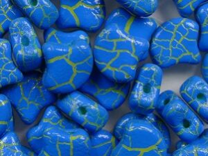 GIN-IO24613 Matubo 2 Hole Ginko Bead Ionic Blue-Yellow 10 gram