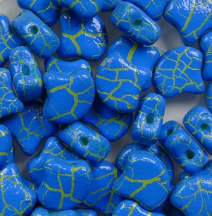 GIN-IO24613 Matubo 2 Hole Ginko Bead Ionic Blue-Yellow color IO24613