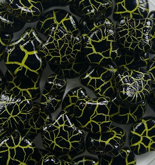 GIN-IO24617 Matubo 2 Hole Ginko Bead Ionic Jet-Yellow color IO24617