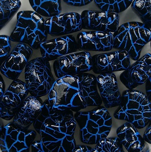 GIN-IO24618 Matubo 2 Hole Ginko Bead Ionic Jet-Blue color IO24618