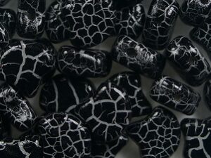 GIN-IO24619 Matubo 2 Hole Ginko Bead Ionic Jet-White 10 gram