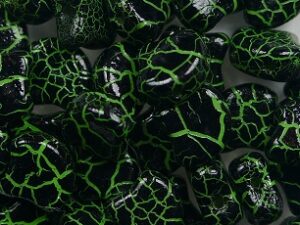 GIN-IO24620 Matubo 2 Hole Ginko Bead Ionic Jet-Green 10 gram
