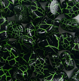 GIN-IO24620 Matubo 2 Hole Ginko Bead Ionic Jet-Green color IO24620