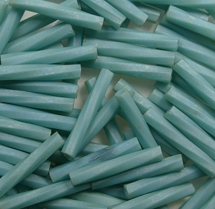 M-BGL-T12-1251 Miyuki Twisted Bugles 12 mm Matted Metallic Turquoise color 1251