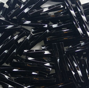 M-BGL-T12-401 Miyuki Twisted Bugles 12 mm Opaque Black color 401