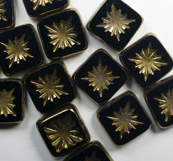 0010529 Jet Gold Bronze Washed Squared Kiwi Table Cut 10x10 mm. color 23980-90215