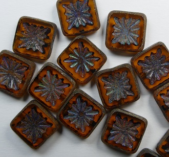 0030363 Matte Dark Topaz Travertin Squared Kiwi Table Cut 10x10 mm. color010100-84100-86800