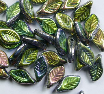 0100593 Laurierblaadje 12x 6 mm Crystal Full Vitrail color 00030-28103